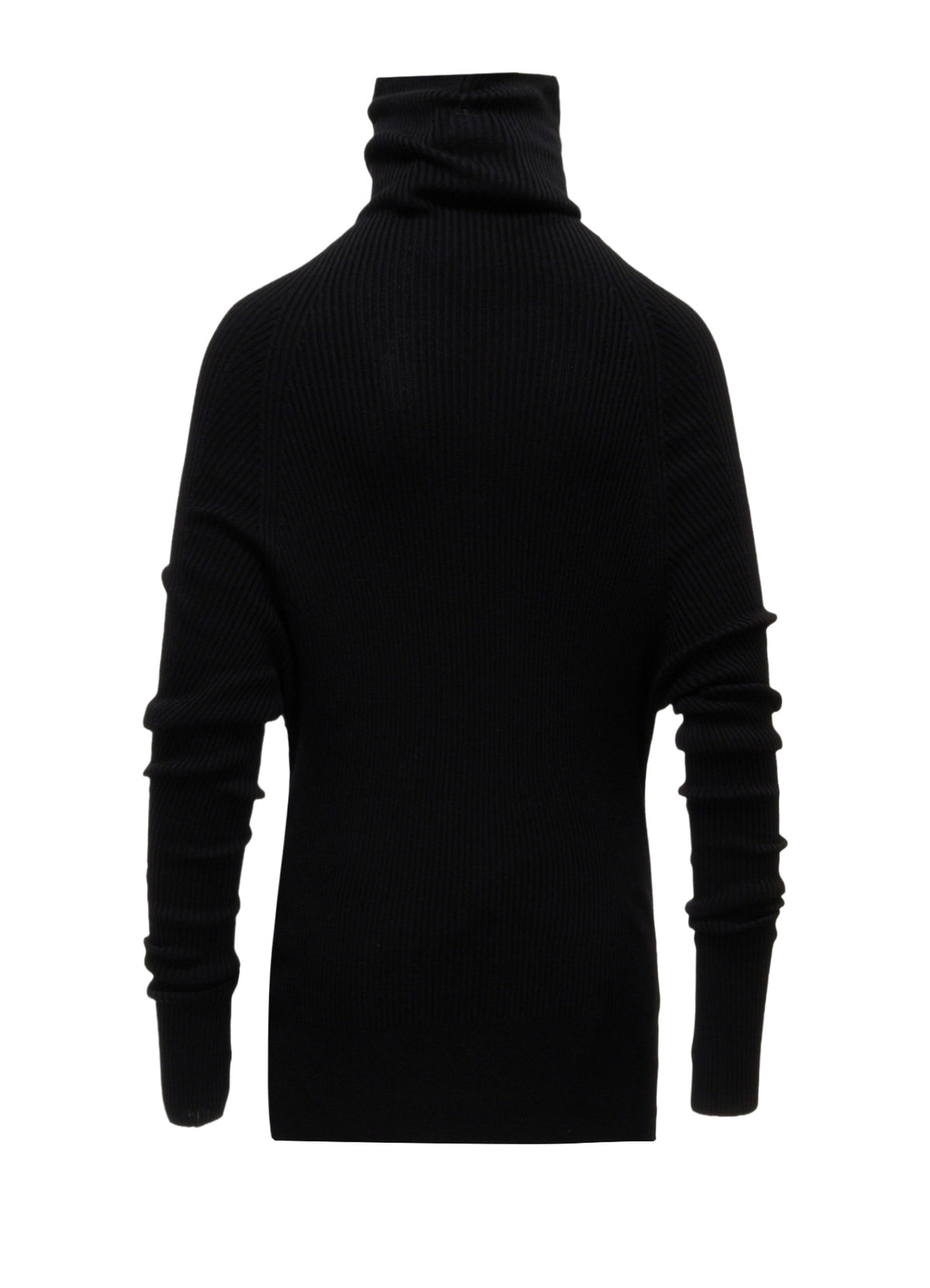 COTTON BLEND HIGH NECK RIB KNIT