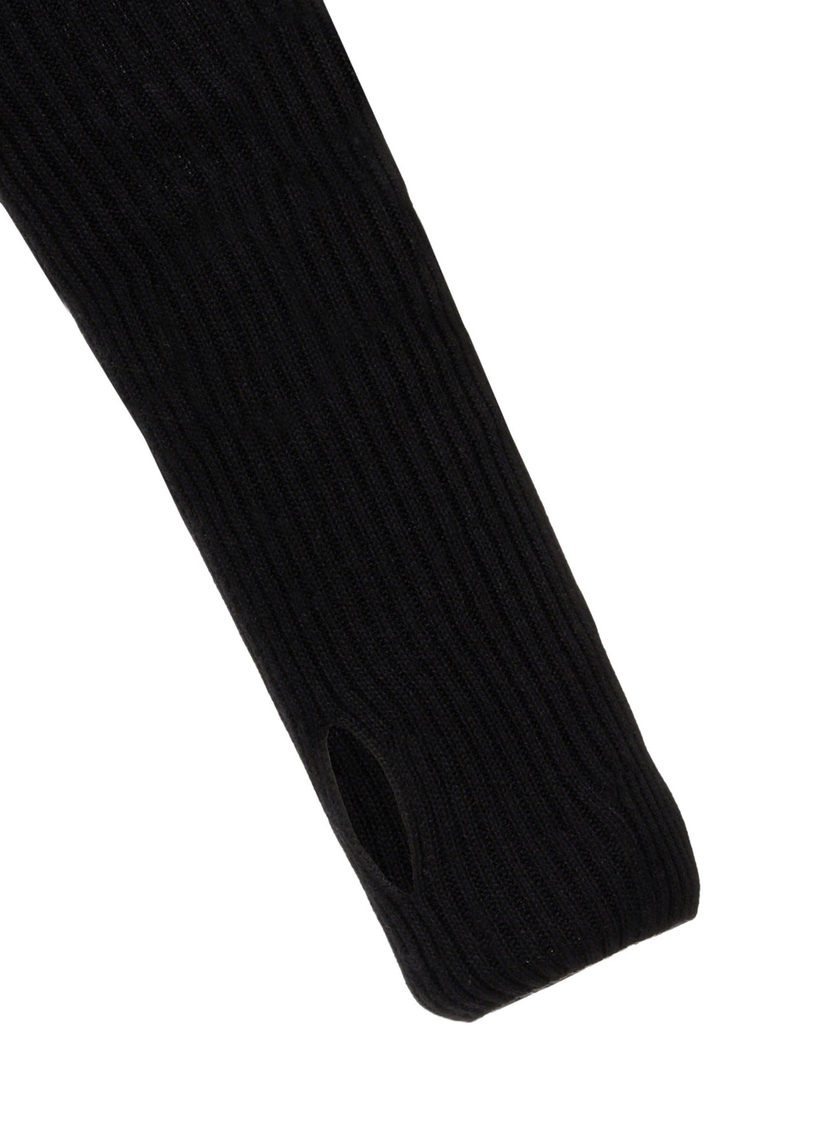 COTTON BLEND HIGH NECK RIB KNIT