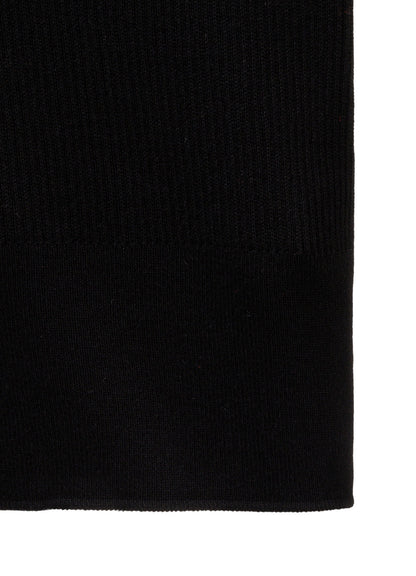 COTTON BLEND HIGH NECK RIB KNIT