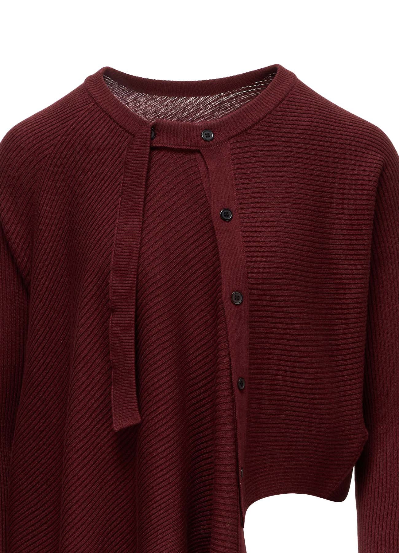 COTTON BLEND CROPPED ASYMMETRIC RIB KNIT – THE SHOP YOHJI YAMAMOTO