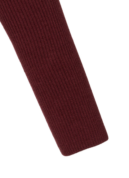 COTTON BLEND CROPPED ASYMMETRIC RIB KNIT