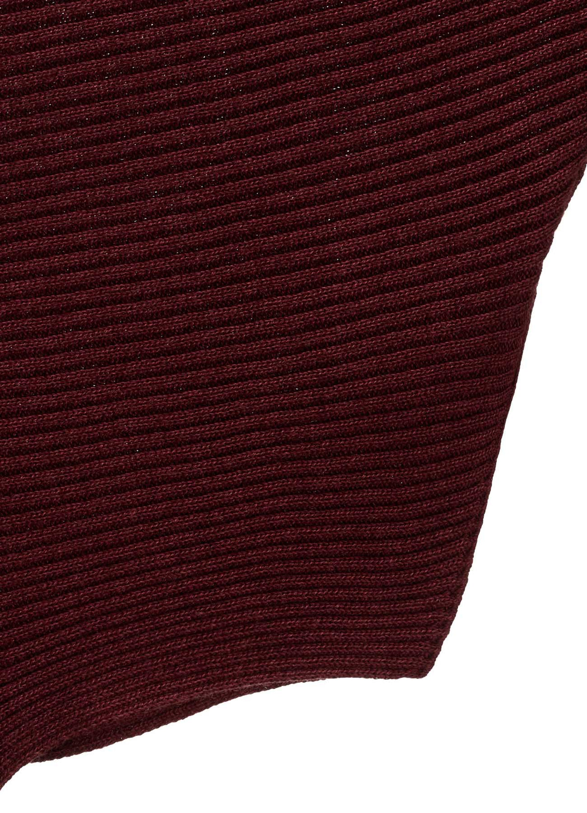 COTTON BLEND CROPPED ASYMMETRIC RIB KNIT