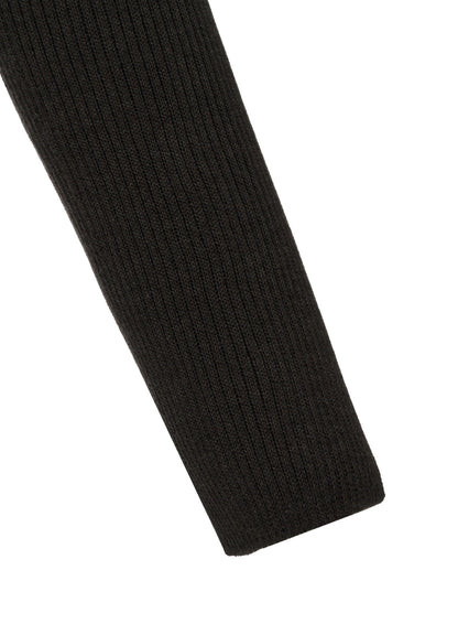 COTTON BLEND CROPPED ASYMMETRIC RIB KNIT