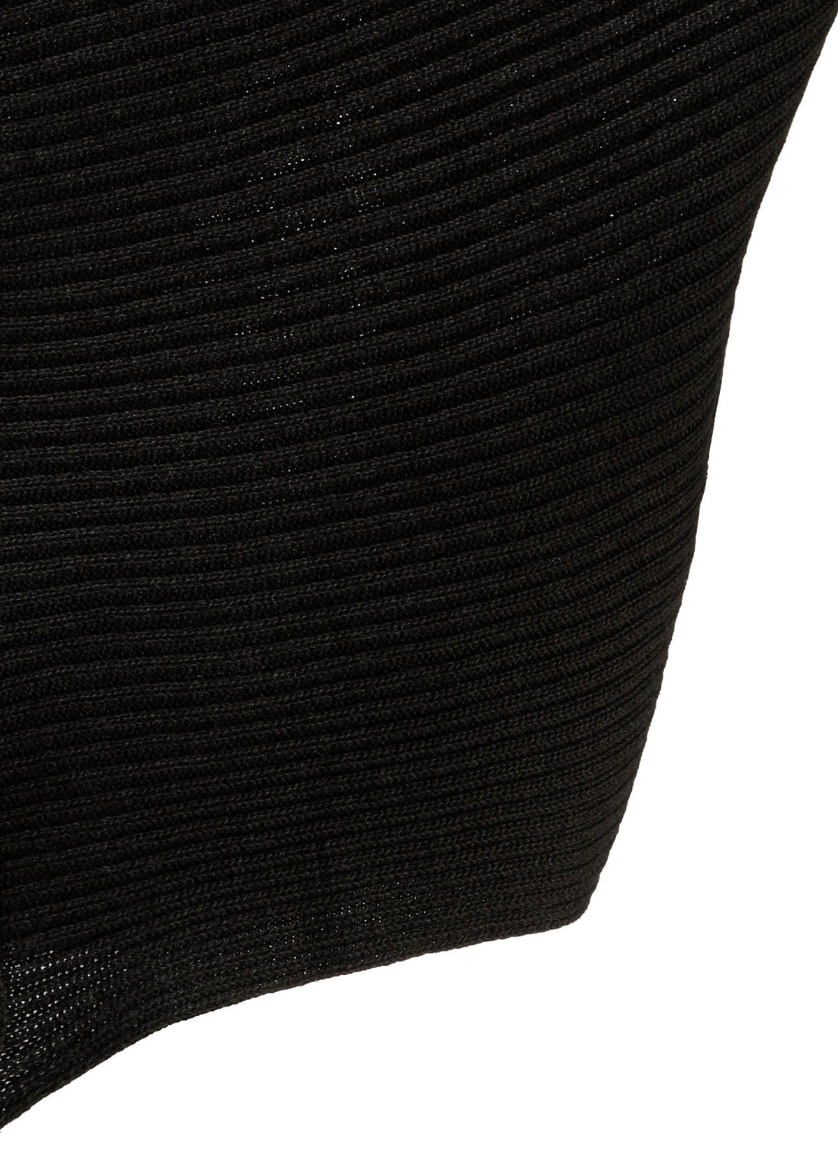 COTTON BLEND CROPPED ASYMMETRIC RIB KNIT