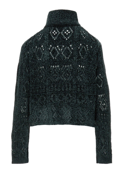 CHENILLE OPENWORK SHORT PULLOVER