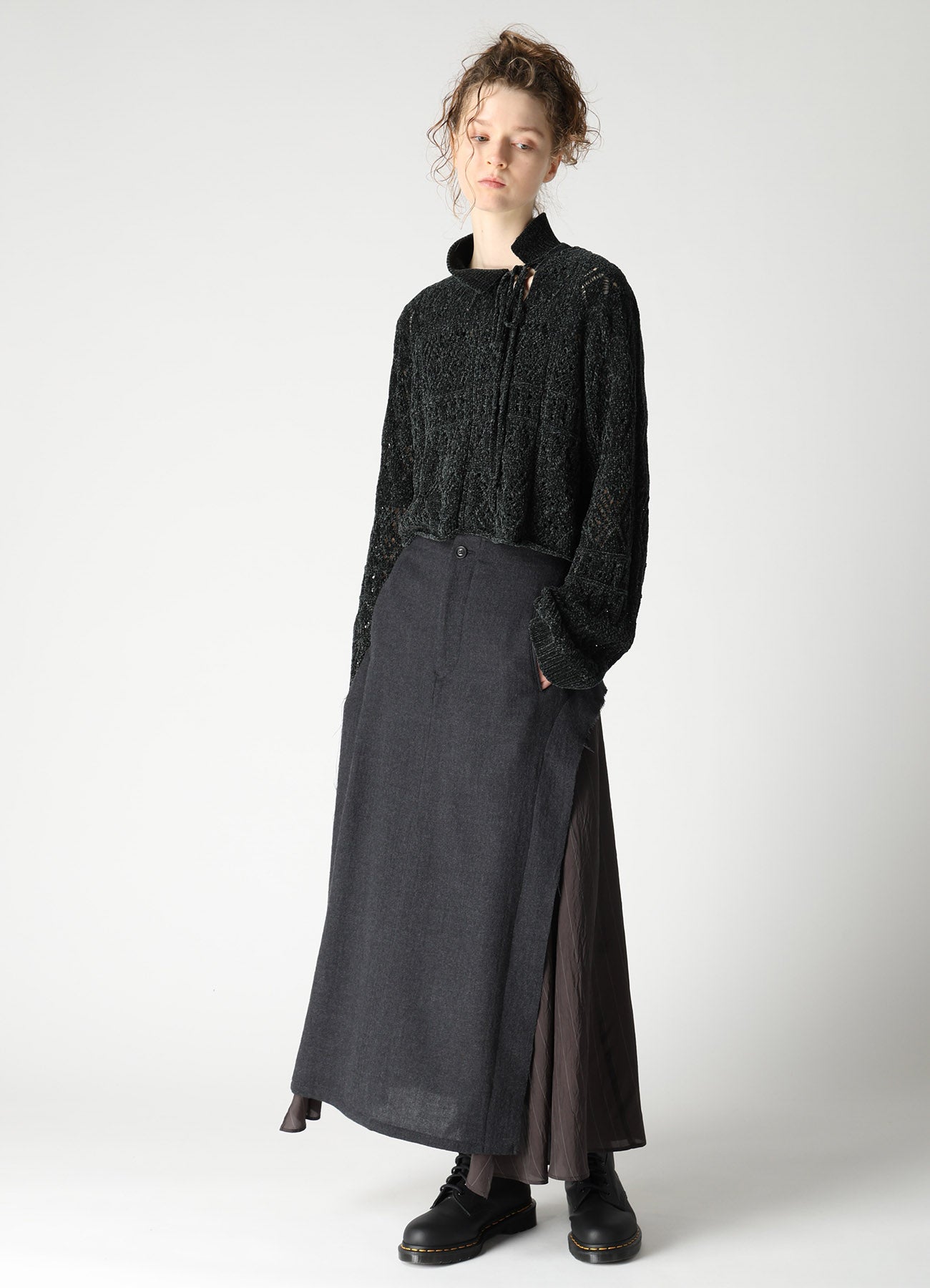 CHENILLE OPENWORK SHORT PULLOVER