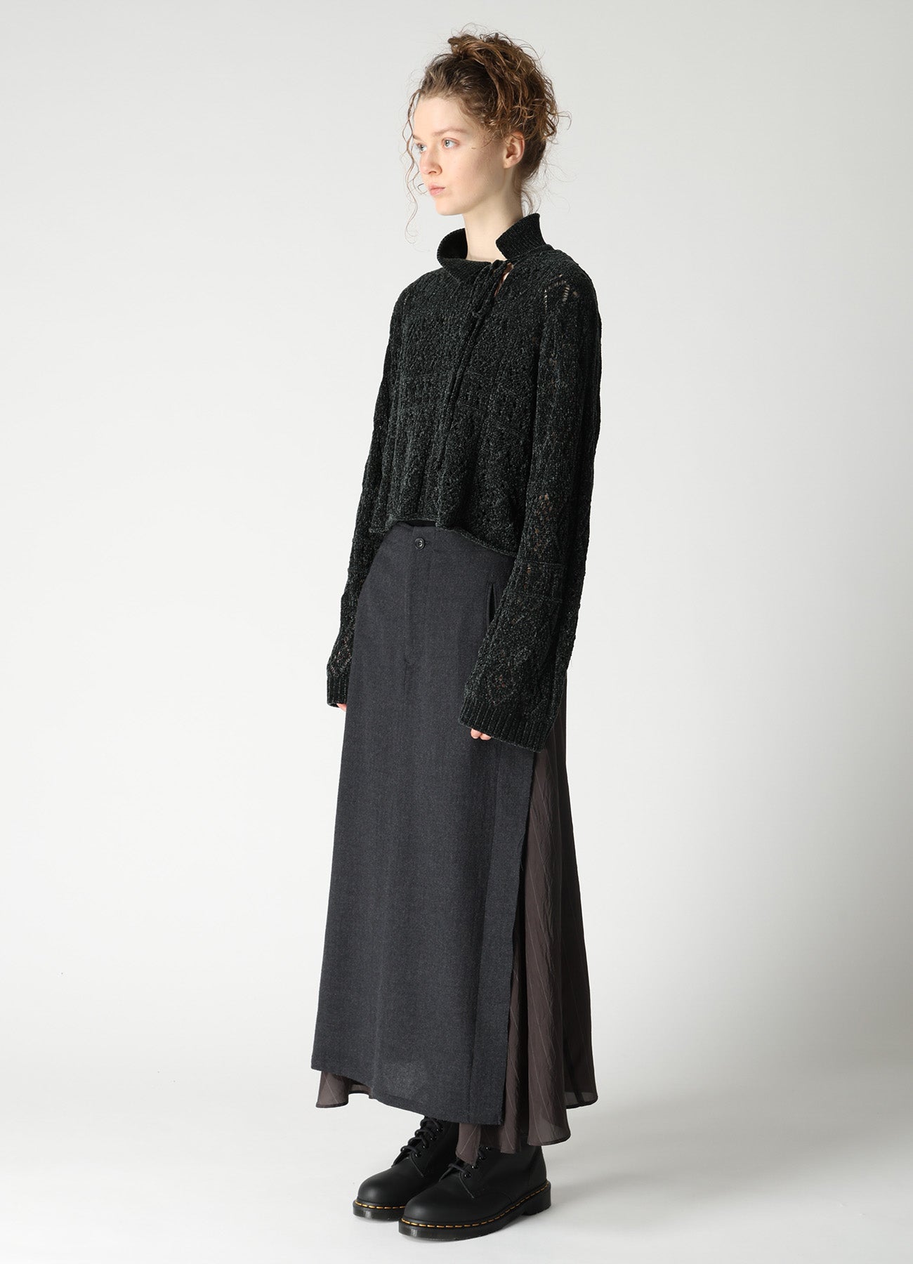 CHENILLE OPENWORK SHORT PULLOVER
