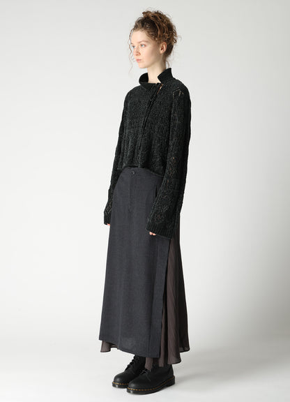 CHENILLE OPENWORK SHORT PULLOVER