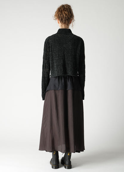 CHENILLE OPENWORK SHORT PULLOVER