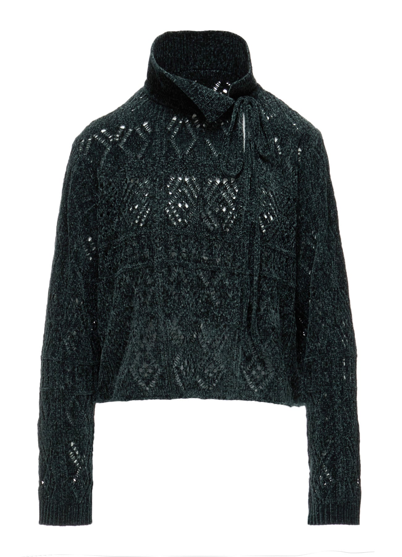 CHENILLE OPENWORK SHORT PULLOVER