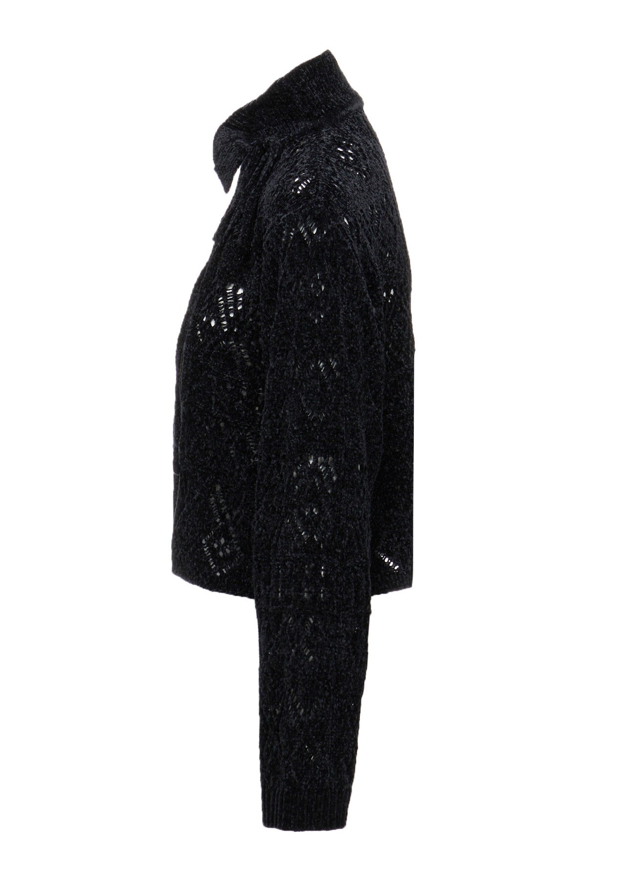 CHENILLE OPENWORK SHORT PULLOVER
