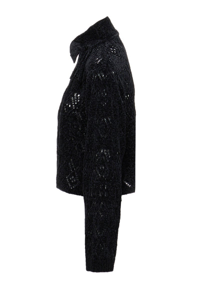 CHENILLE OPENWORK SHORT PULLOVER
