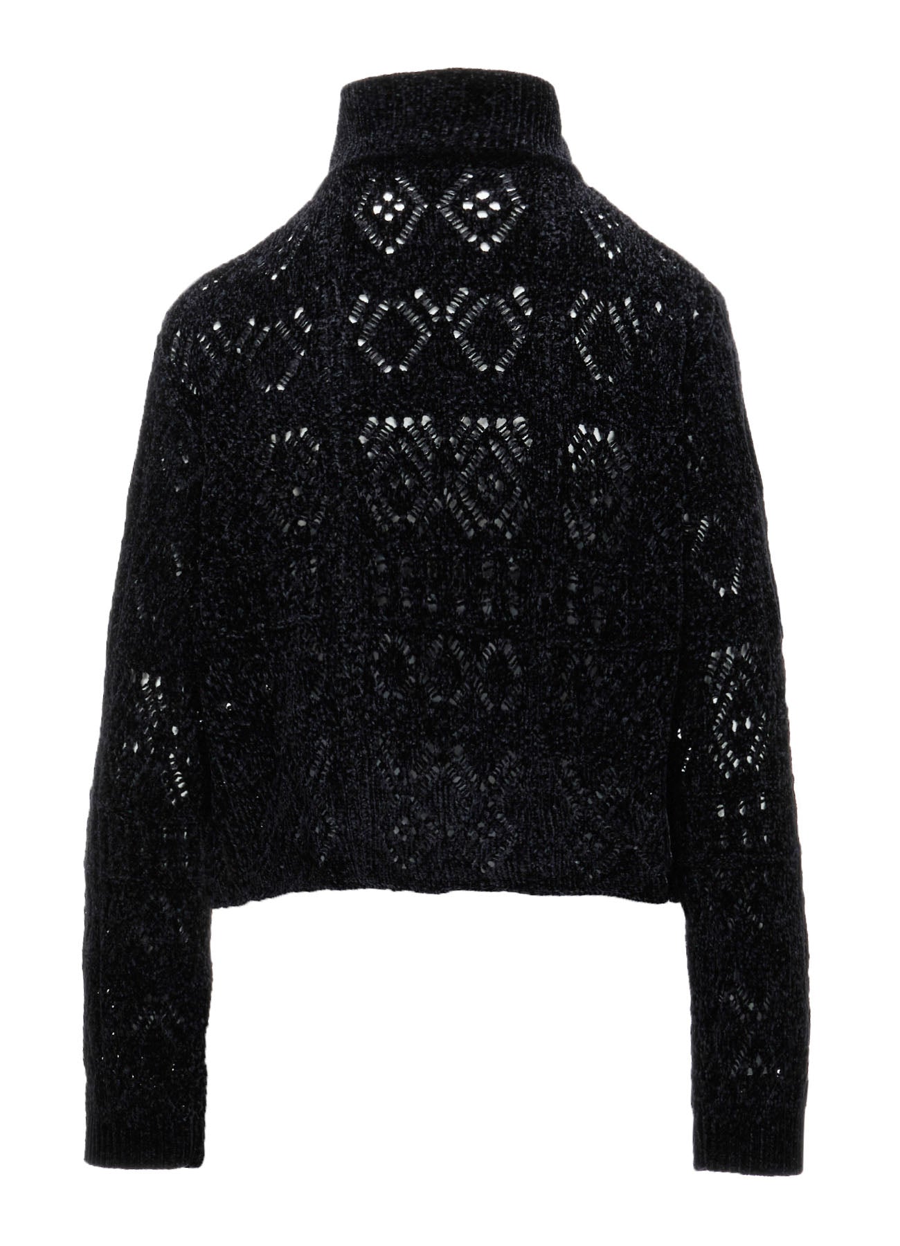 CHENILLE OPENWORK SHORT PULLOVER