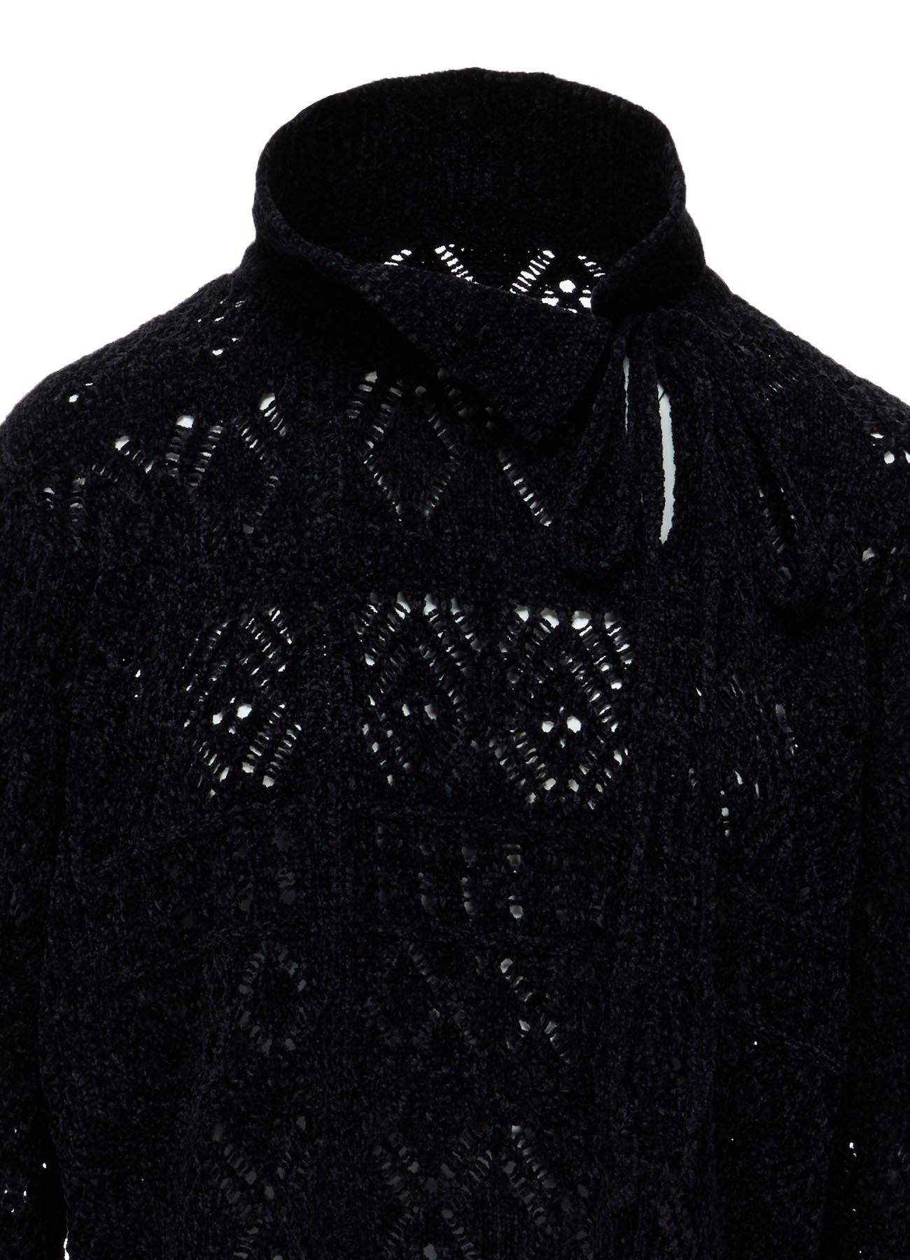 CHENILLE OPENWORK SHORT PULLOVER