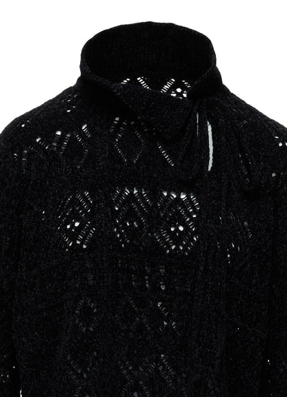 CHENILLE OPENWORK SHORT PULLOVER