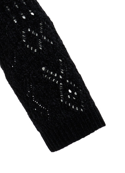 CHENILLE OPENWORK SHORT PULLOVER
