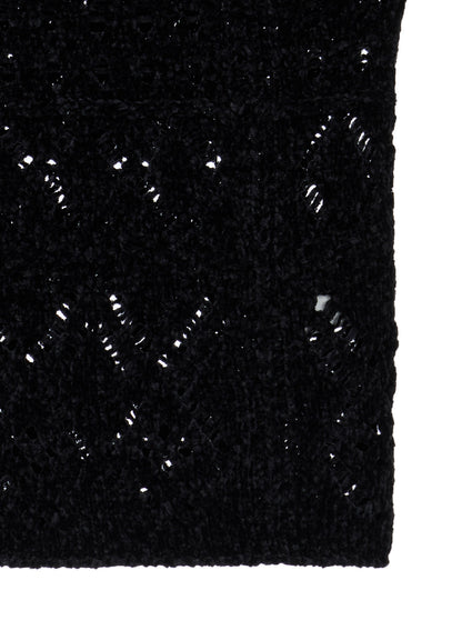 CHENILLE OPENWORK SHORT PULLOVER