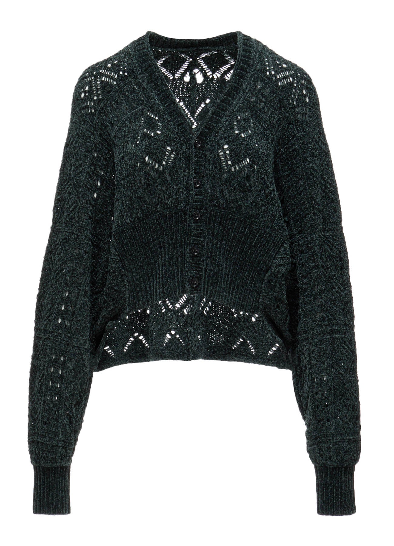 CHENILLE OPENWORK CARDIGAN