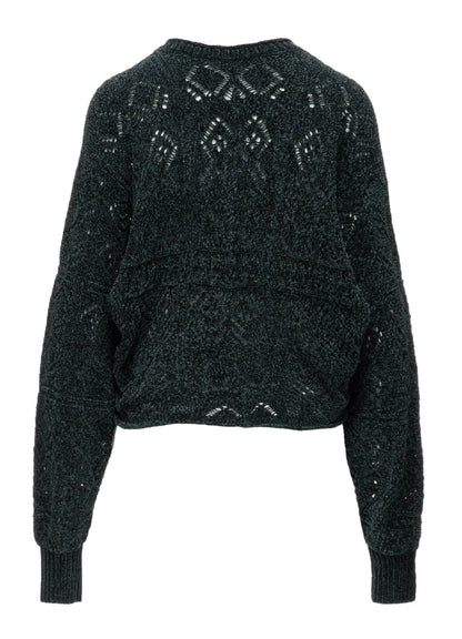 CHENILLE OPENWORK CARDIGAN