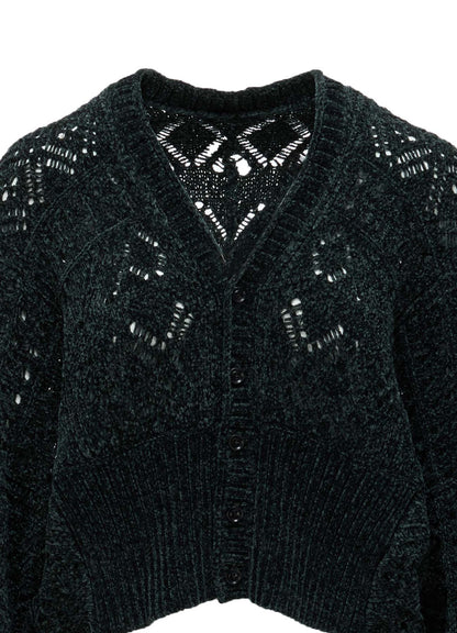 CHENILLE OPENWORK CARDIGAN