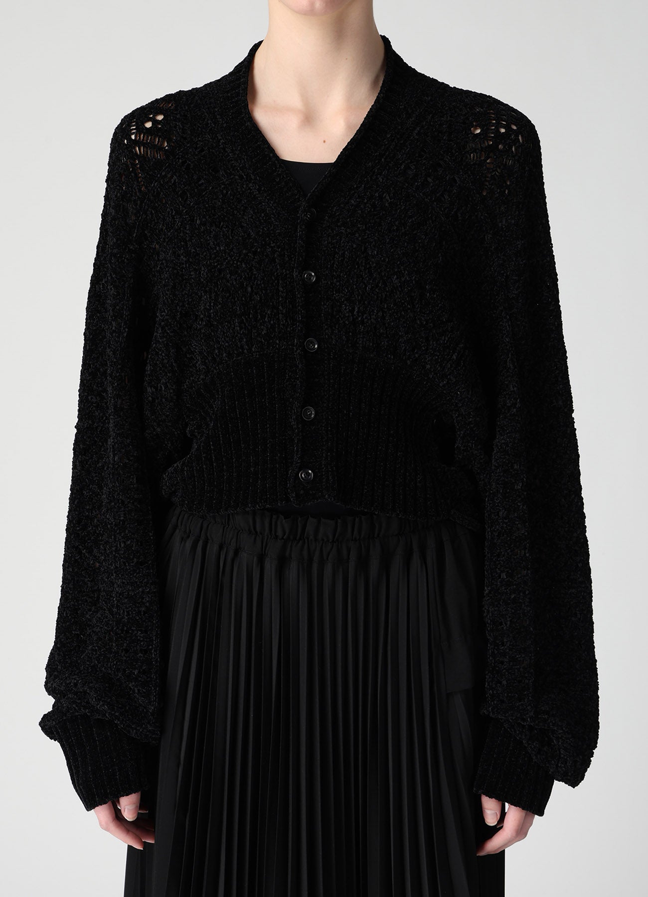 CHENILLE OPENWORK CARDIGAN