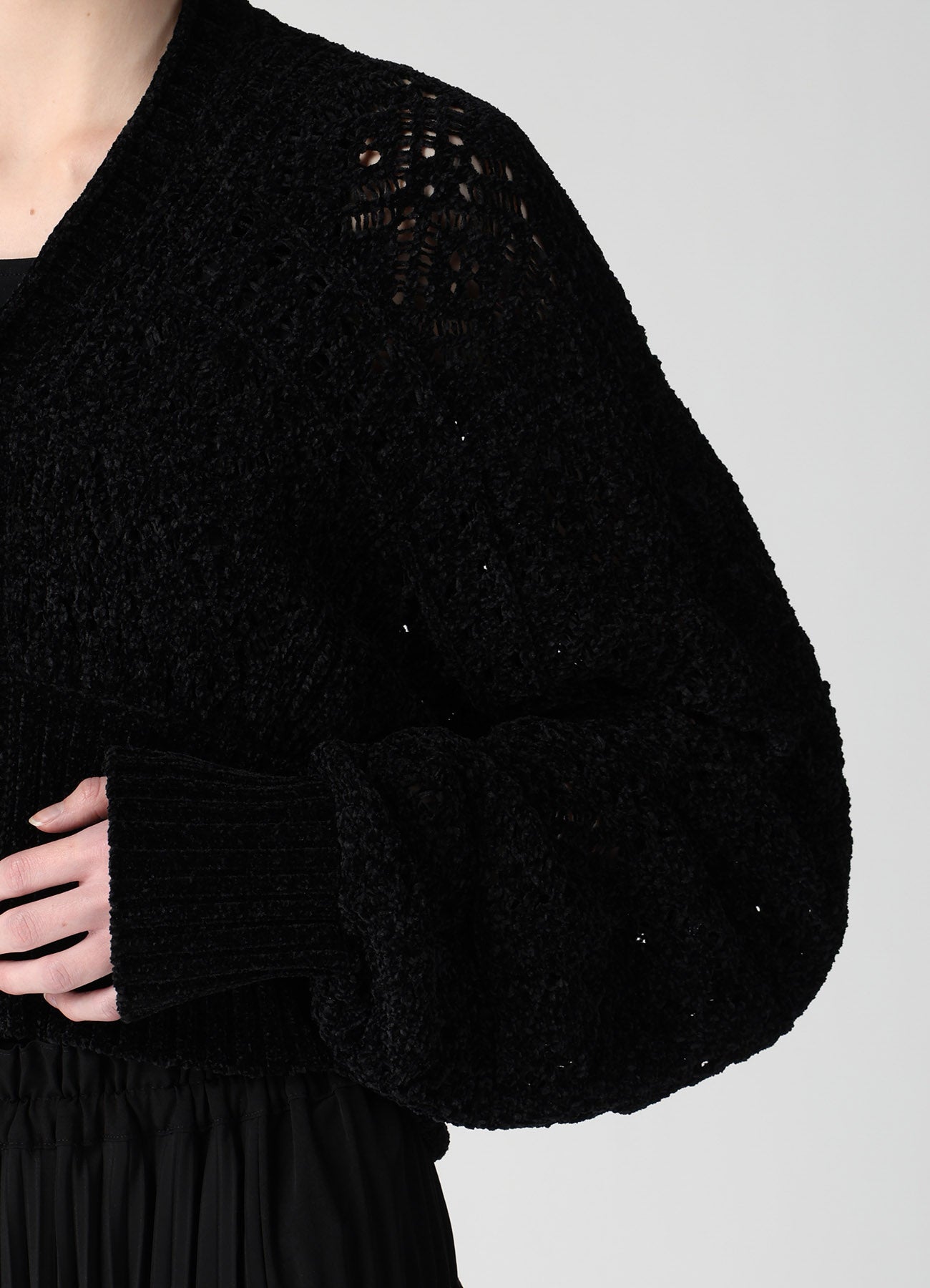 CHENILLE OPENWORK CARDIGAN