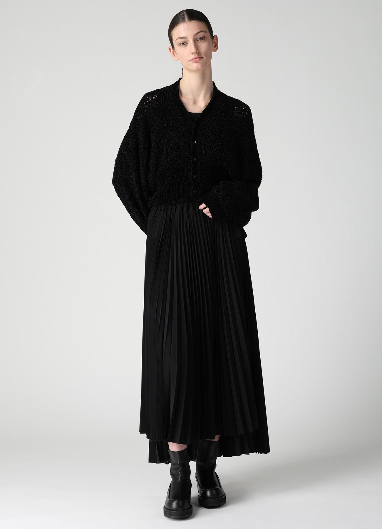 CHENILLE OPENWORK CARDIGAN