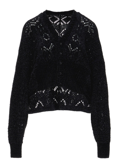 CHENILLE OPENWORK CARDIGAN