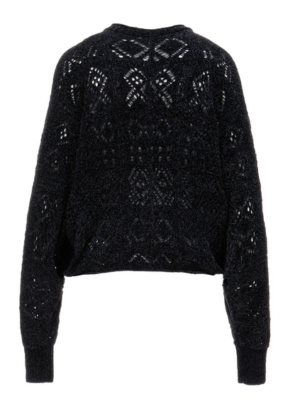 CHENILLE OPENWORK CARDIGAN