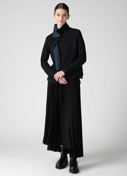 JERSEY PLATING HIGH NECK PULLOVER