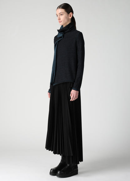 JERSEY PLATING HIGH NECK PULLOVER