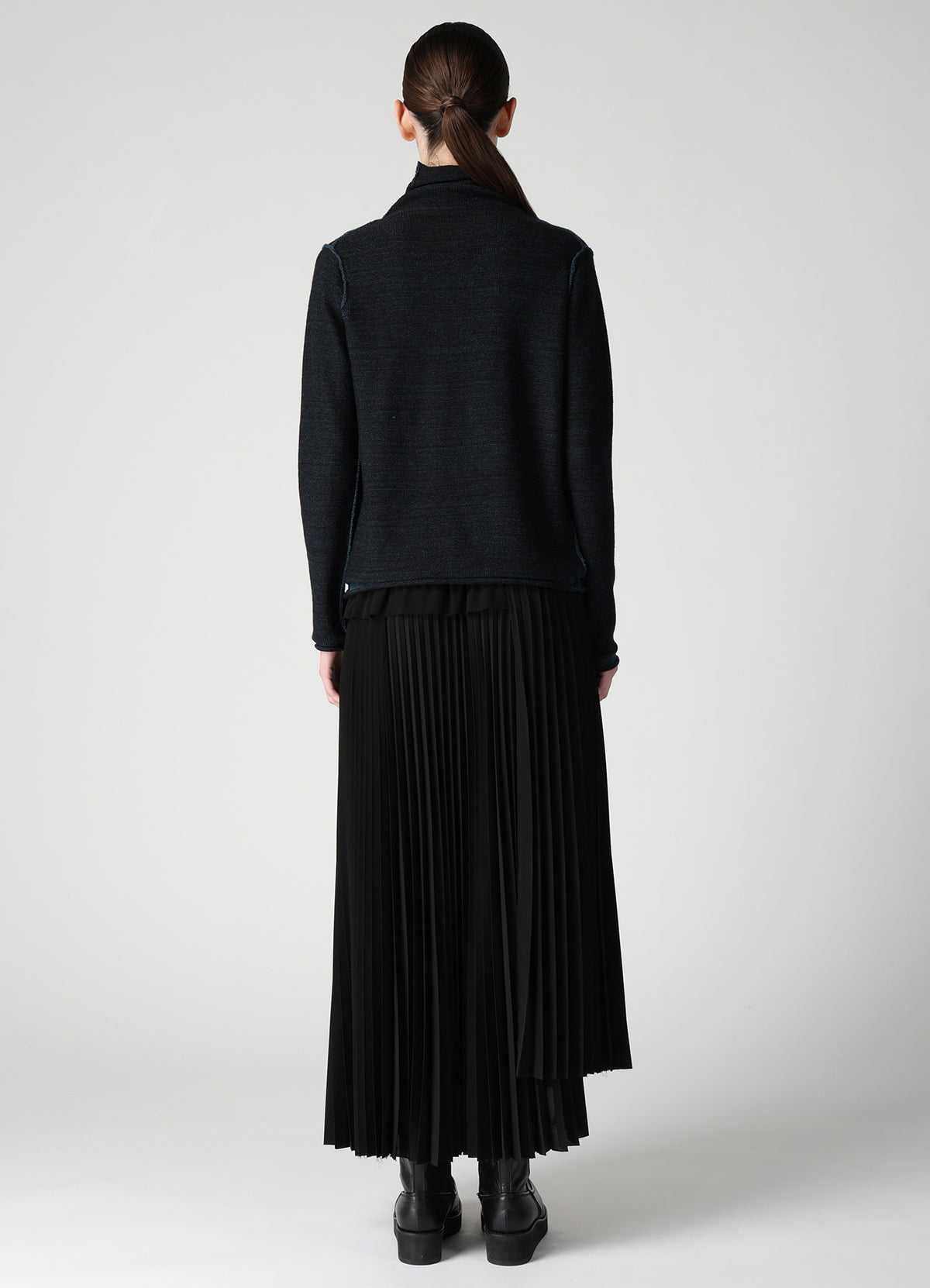 JERSEY PLATING HIGH NECK PULLOVER