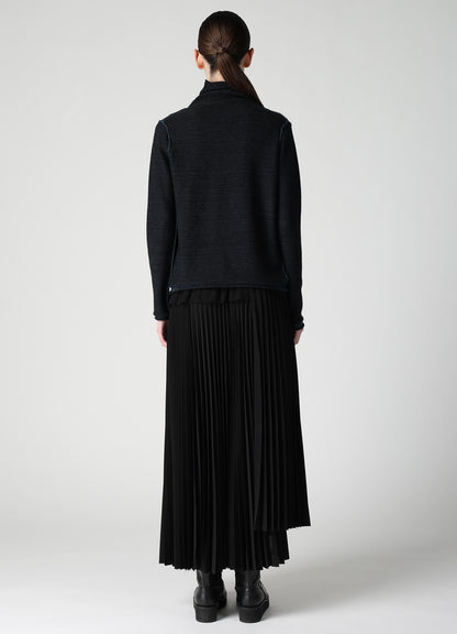 JERSEY PLATING HIGH NECK PULLOVER