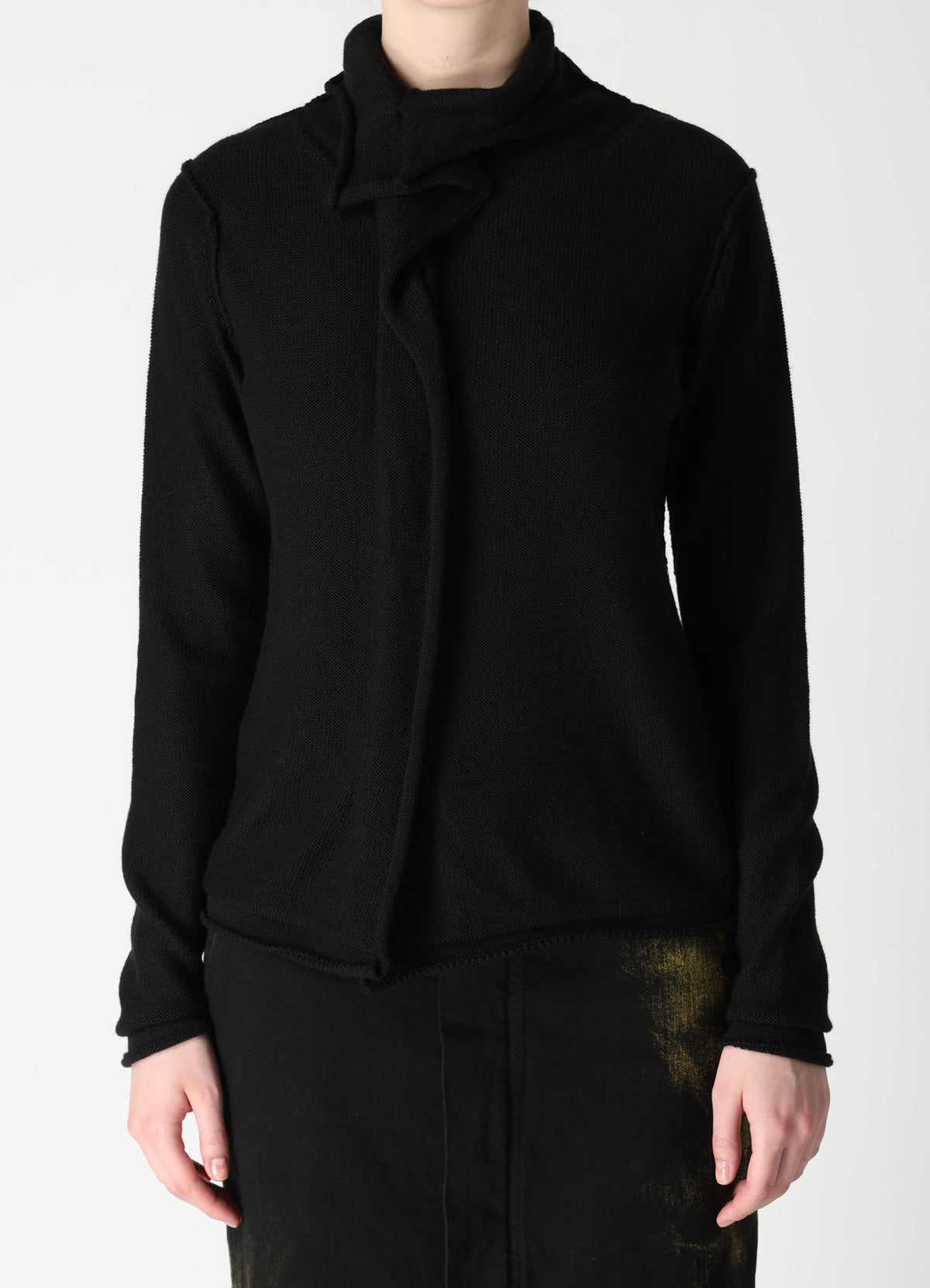 JERSEY PLATING HIGH NECK PULLOVER