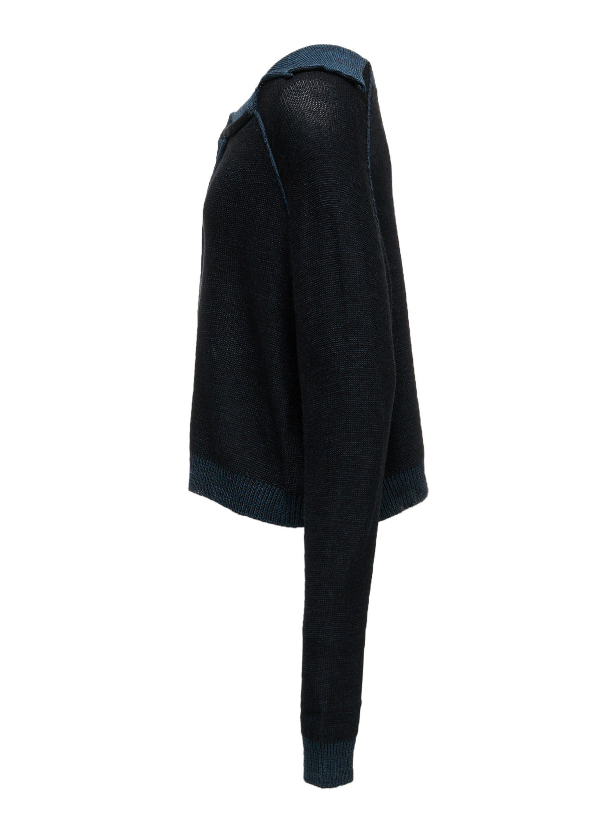 JERSEY PLATING ROUND NECK CARDIGAN