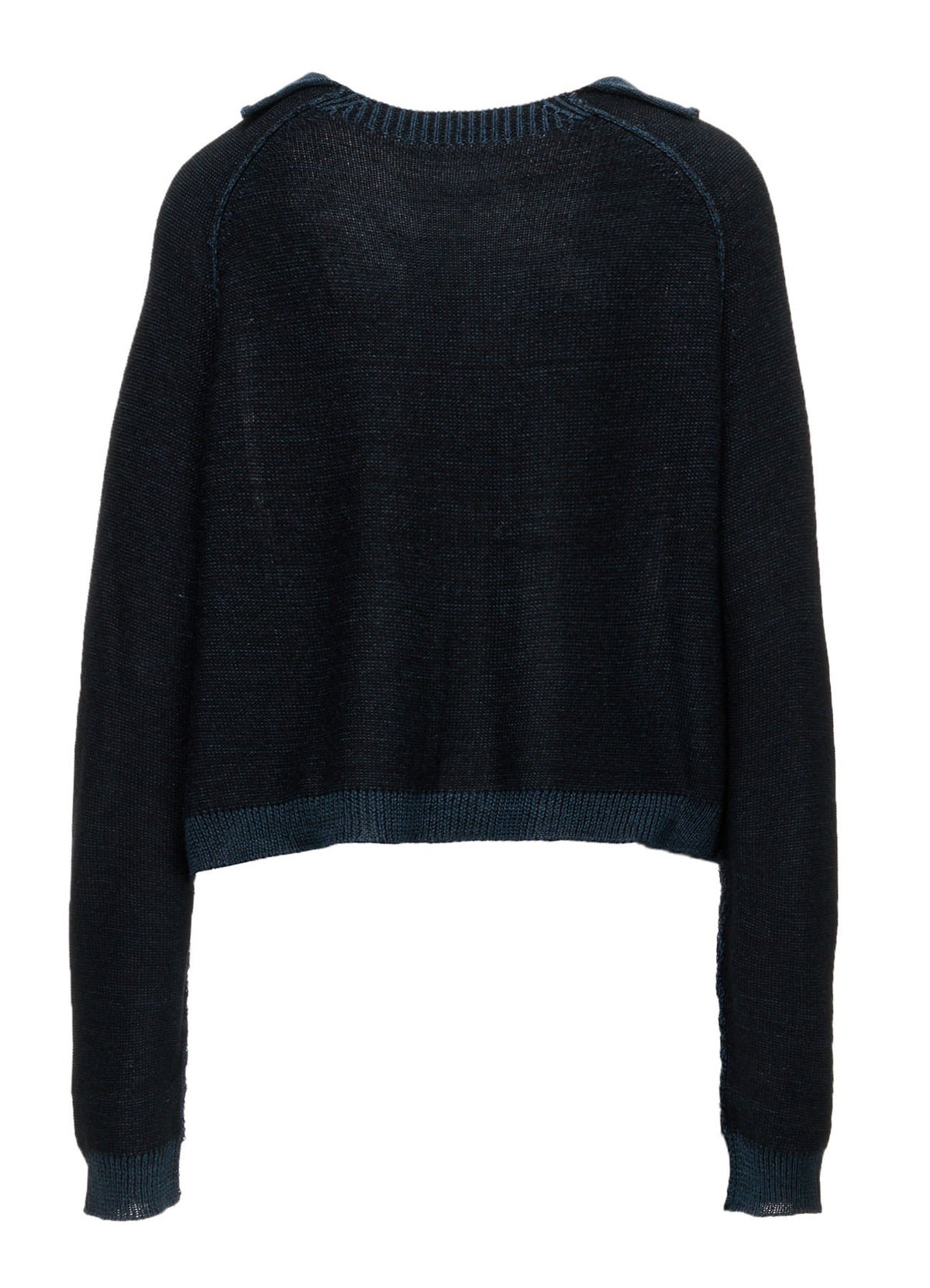 JERSEY PLATING ROUND NECK CARDIGAN
