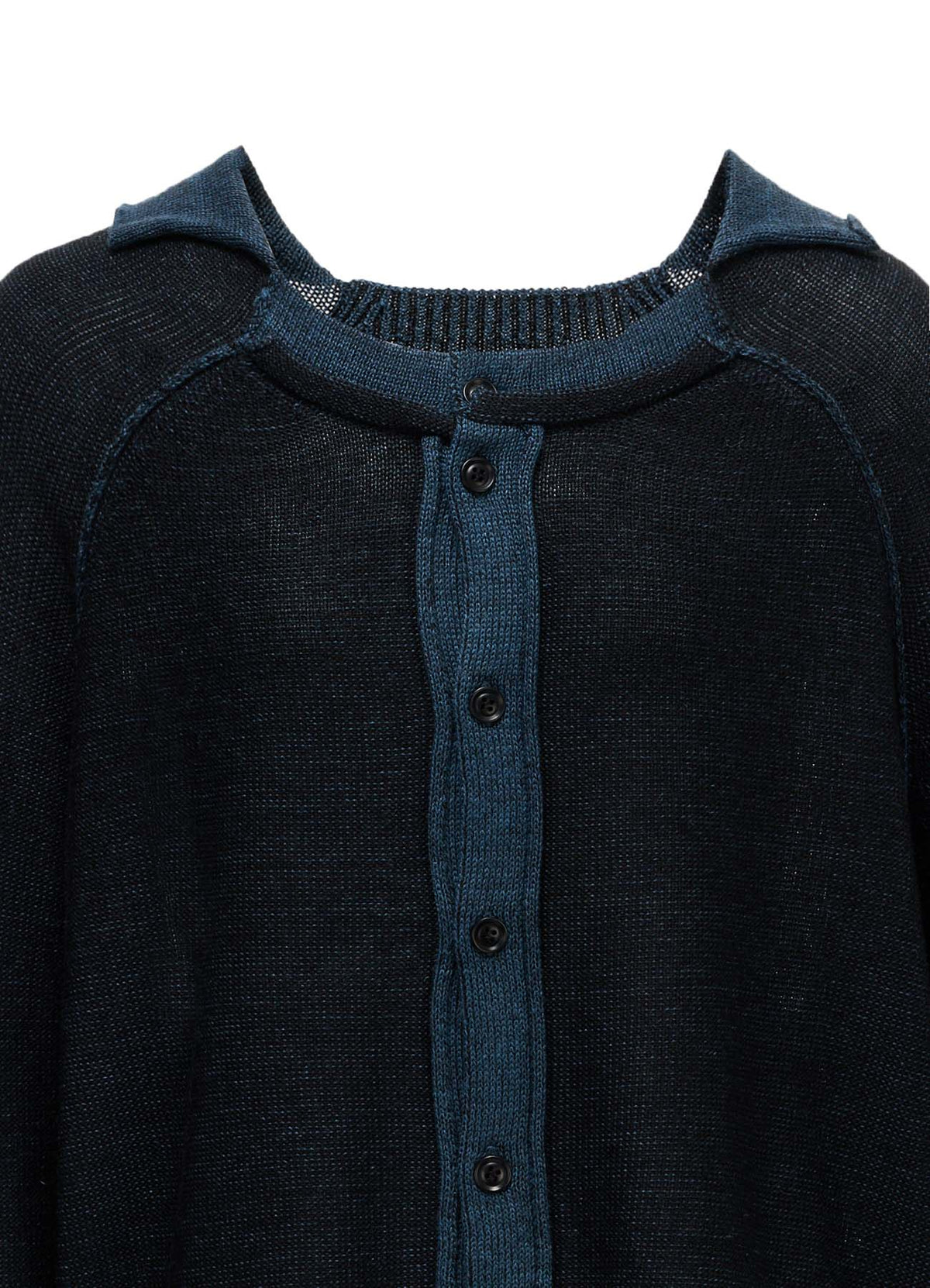 JERSEY PLATING ROUND NECK CARDIGAN