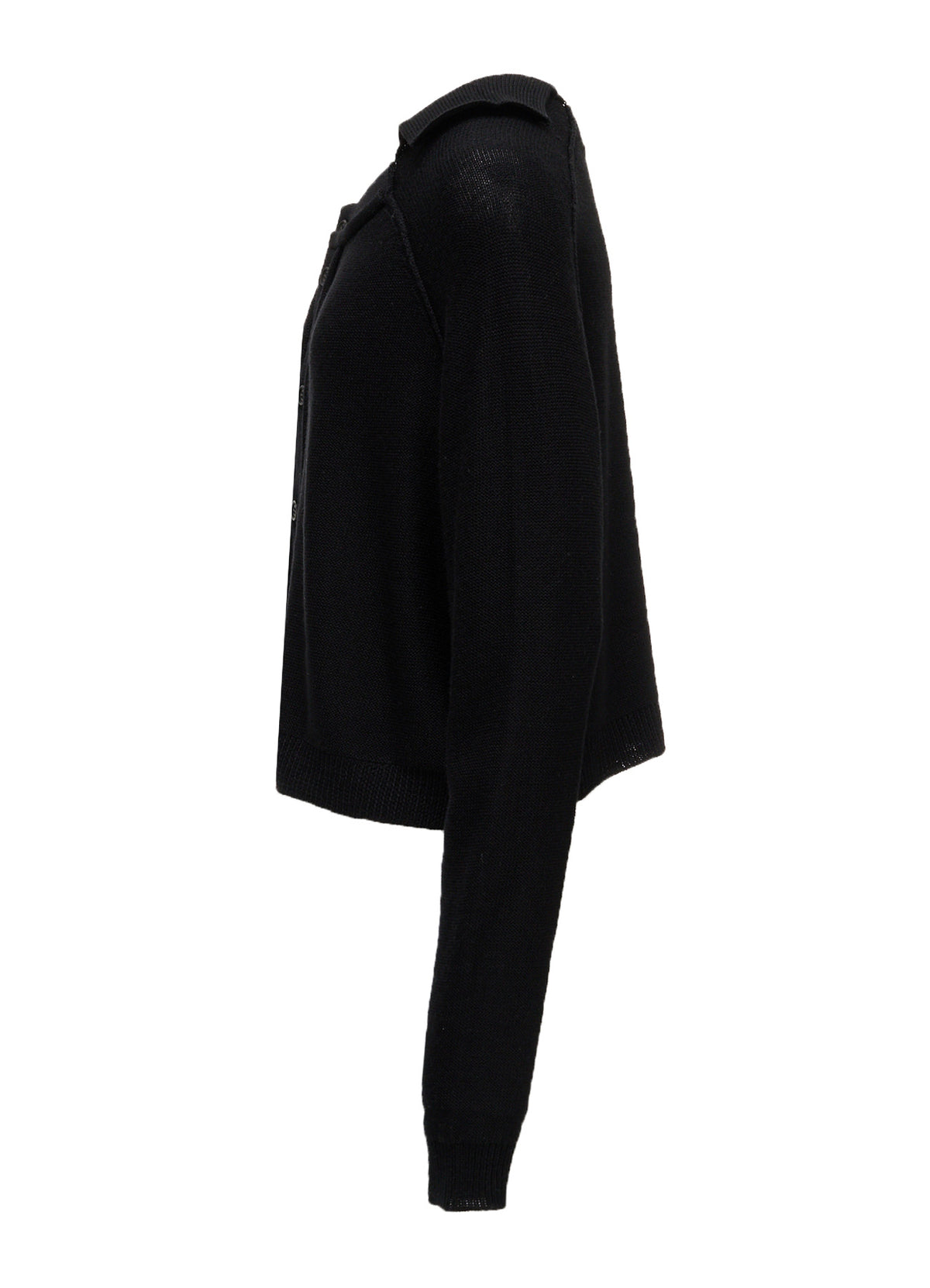 JERSEY PLATING ROUND NECK CARDIGAN