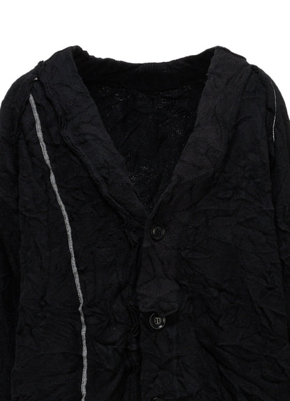 MILLED JERSEY V NECK CARDIGAN