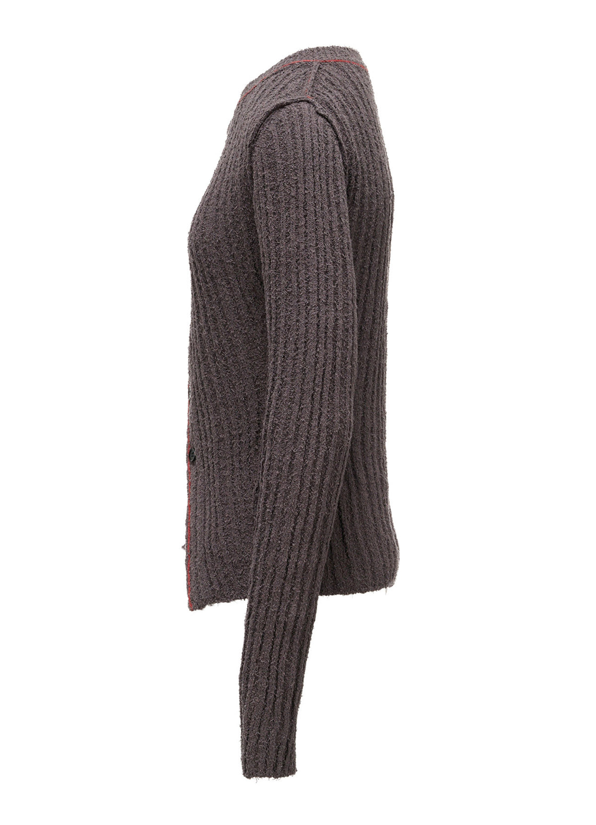 7G1P RANDOM RIB TIGHT ASYMMETRIC CARDIGAN