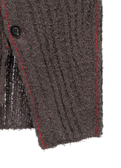 7G1P RANDOM RIB TIGHT ASYMMETRIC CARDIGAN