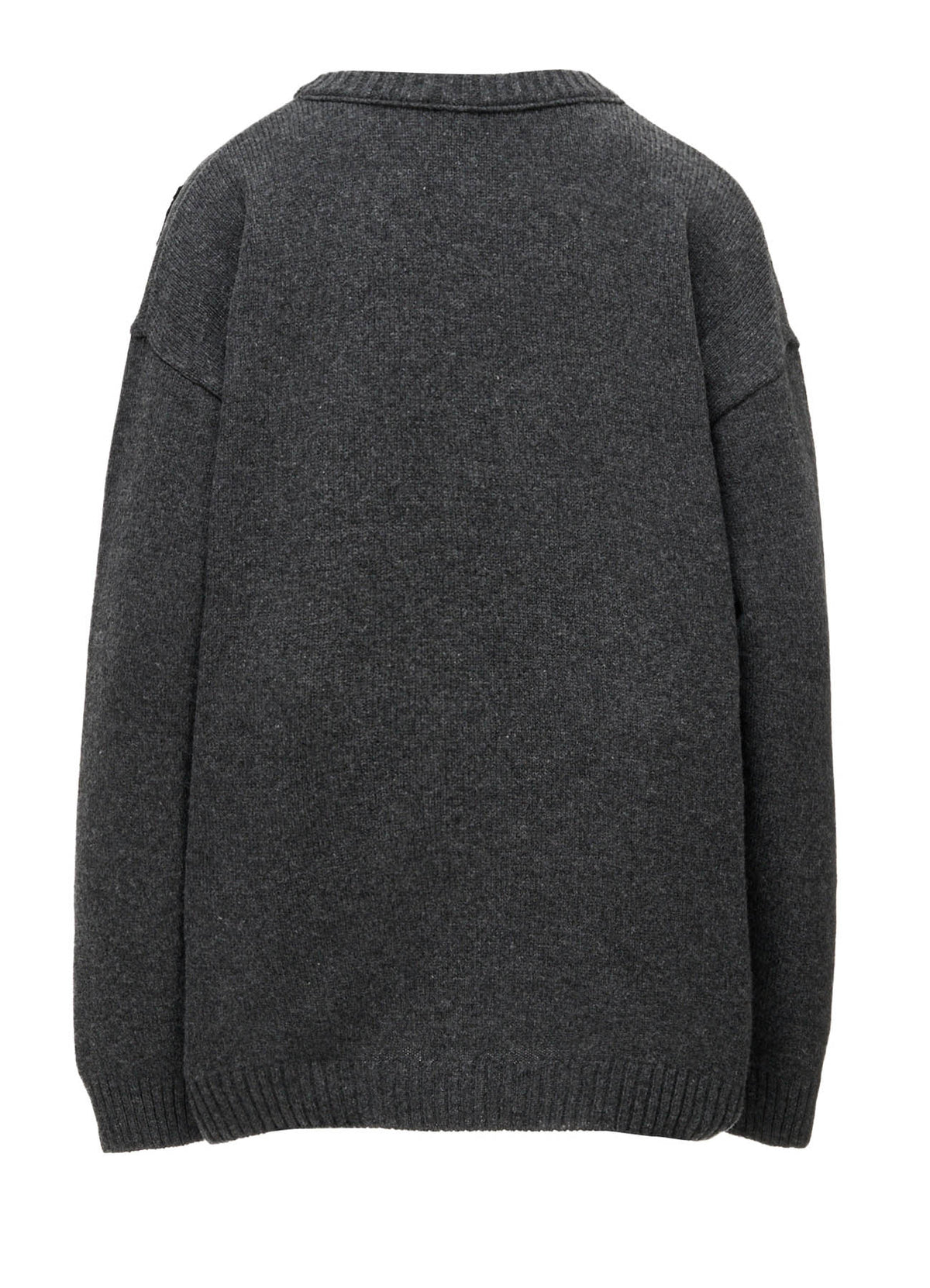 7G JERSEY PATCH APPLIQUE KNIT PULLOVER