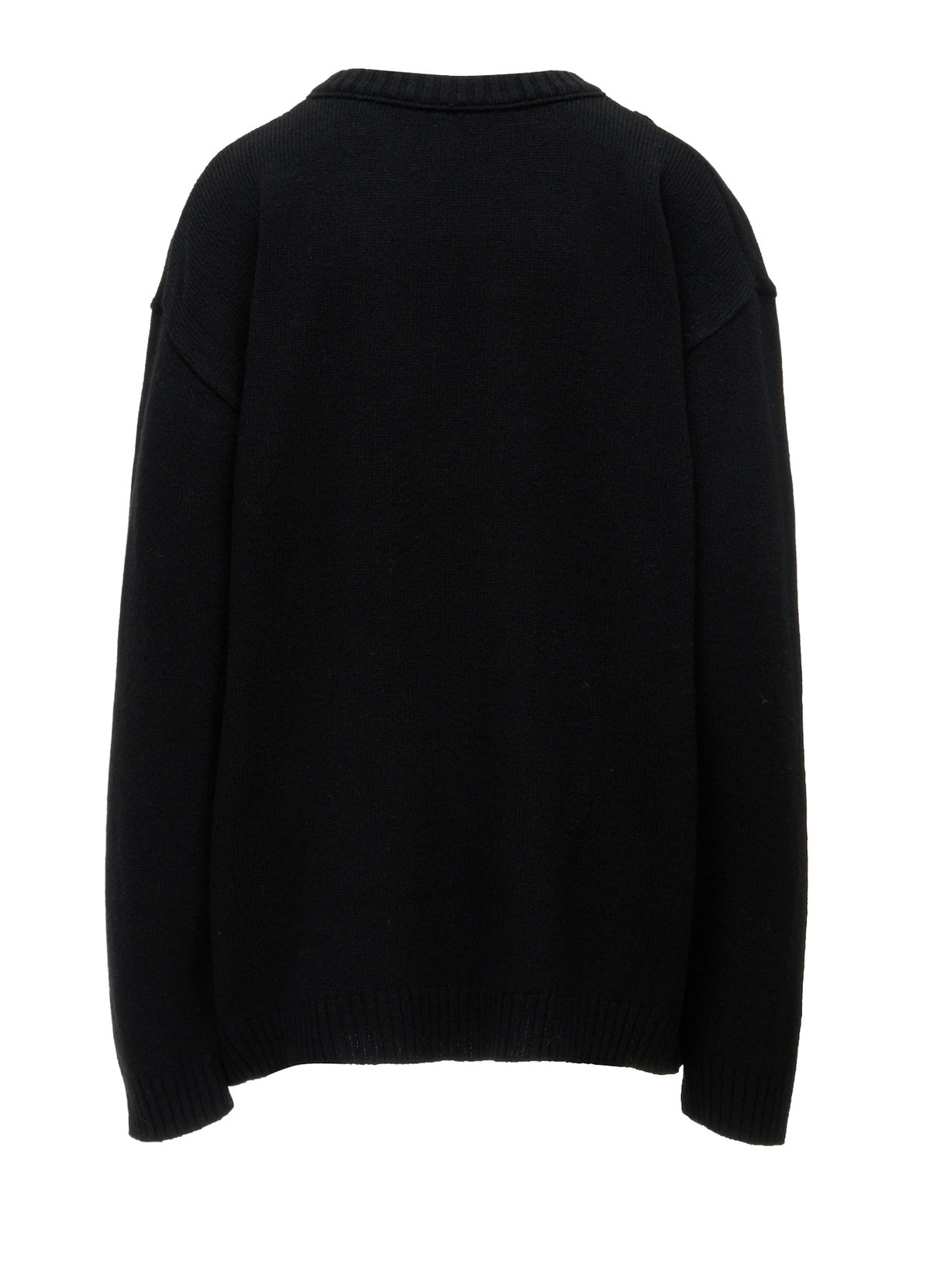 7G JERSEY PATCH APPLIQUE KNIT PULLOVER