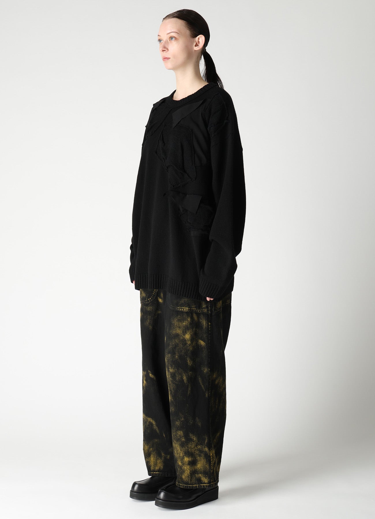 7G JERSEY PATCH APPLIQUE KNIT PULLOVER – THE SHOP YOHJI YAMAMOTO