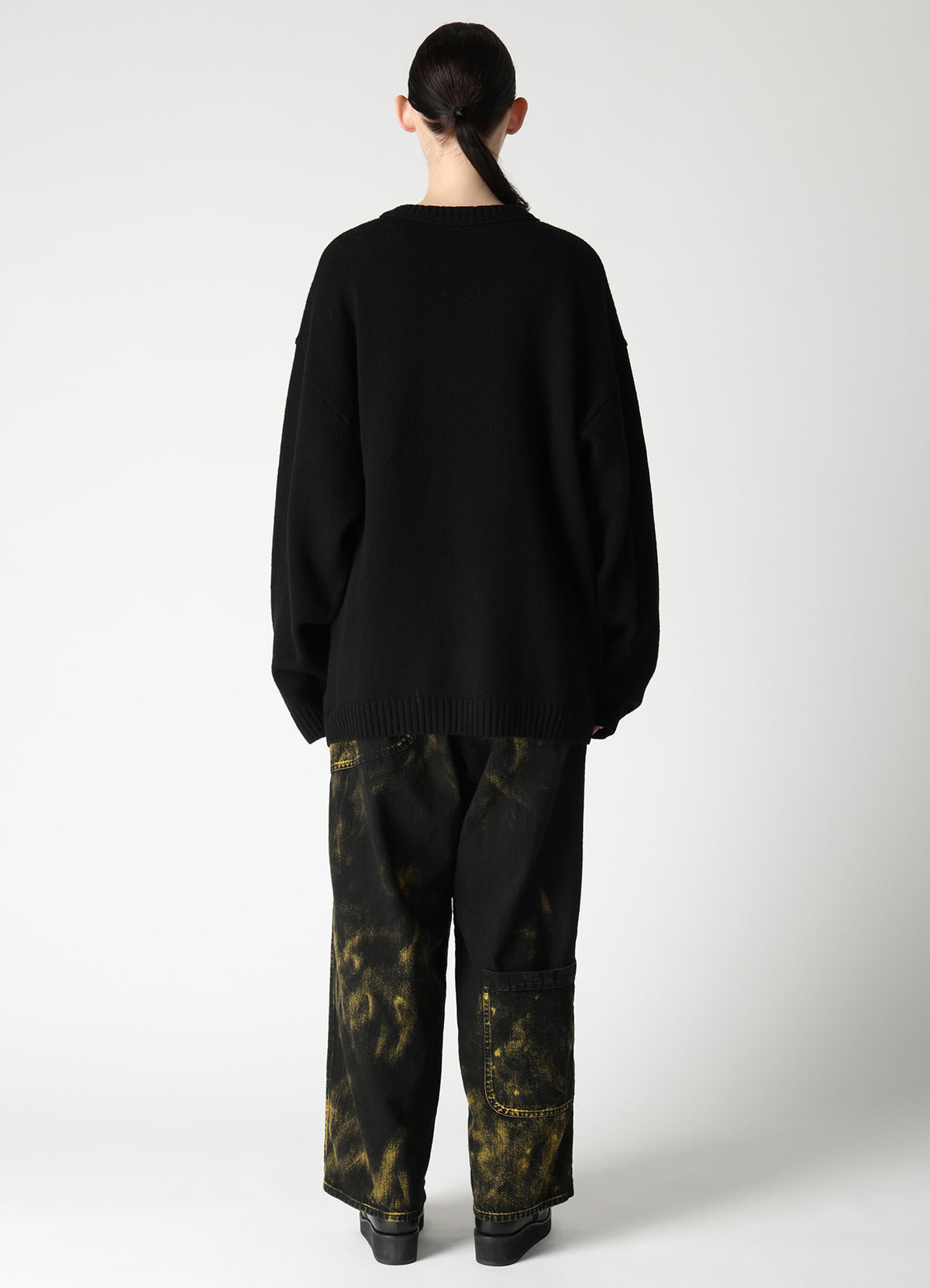 7G JERSEY PATCH APPLIQUE KNIT PULLOVER