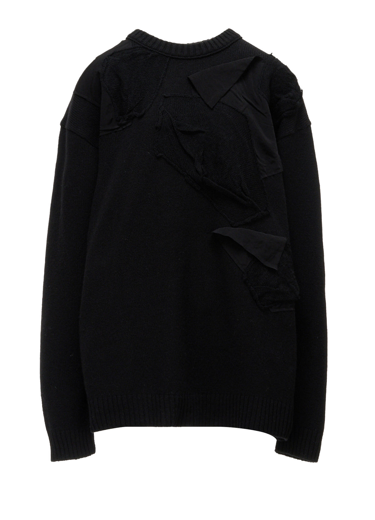7G JERSEY PATCH APPLIQUE KNIT PULLOVER