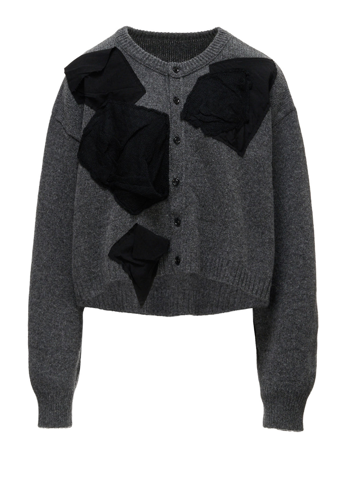 7G JERSEY PATCH APPLIQUE KNIT CARDIGAN