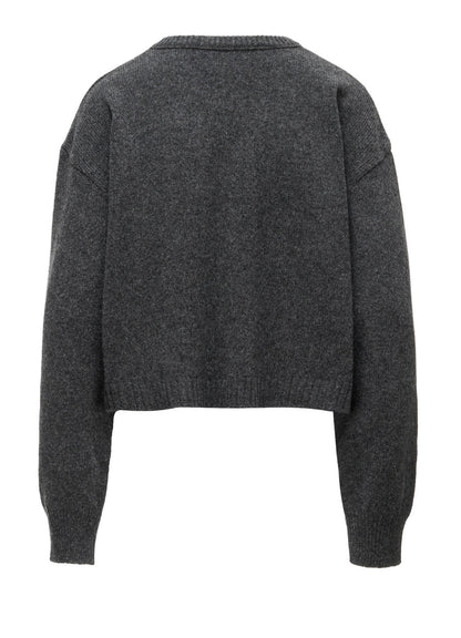 7G JERSEY PATCH APPLIQUE KNIT CARDIGAN