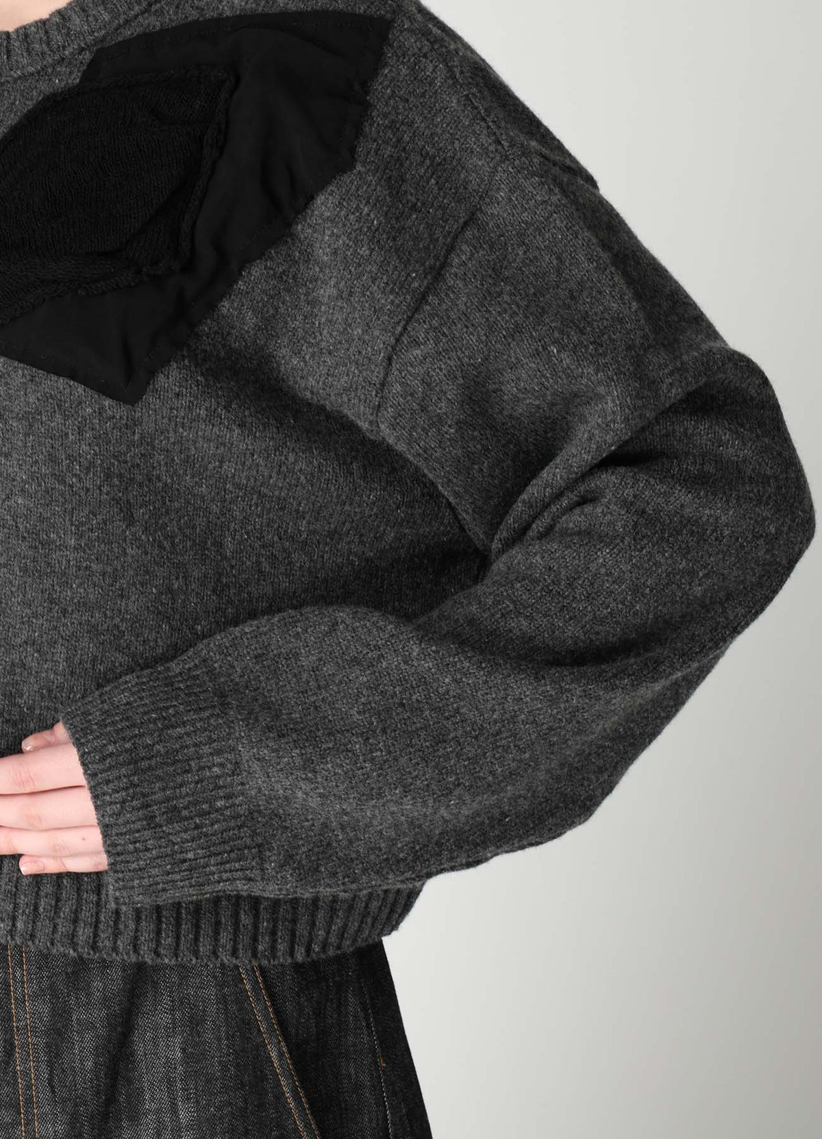 7G JERSEY PATCH APPLIQUE KNIT CARDIGAN