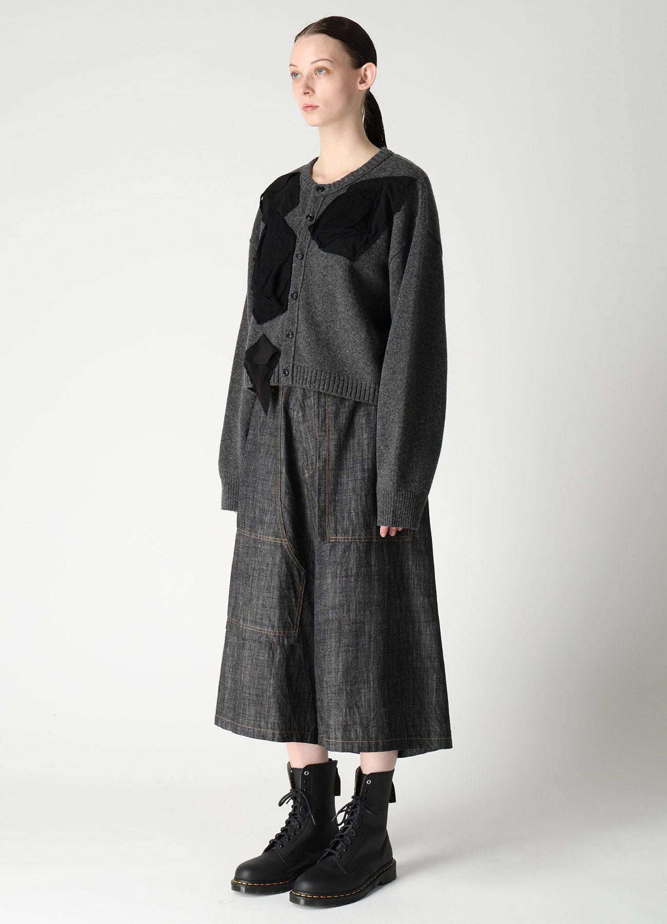 7G JERSEY PATCH APPLIQUE KNIT CARDIGAN – THE SHOP YOHJI YAMAMOTO